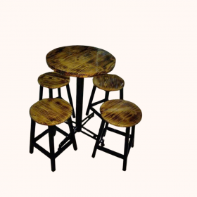 Bàn Ghế Coffee Chân Trụ Sắt