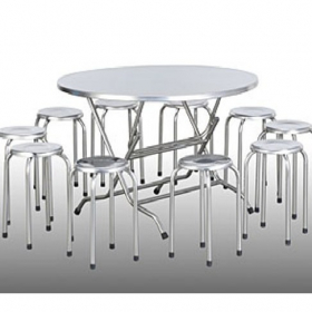 Bộ bàn inox tròn 
