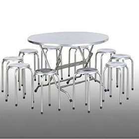 Bộ bàn ghế tròn Inox HP 01