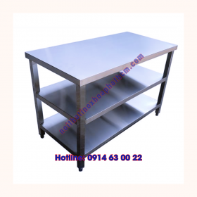 Bàn công nghiệp inox 2 tầng