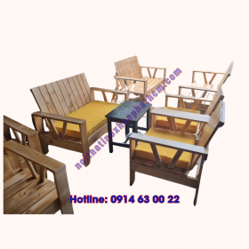 Bàn Ghế Coffee gỗ 01