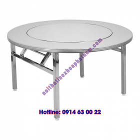Bàn inox mâm xoay 1m4