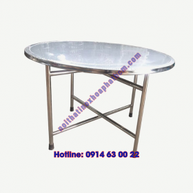 Bàn tròn inox 1m4
