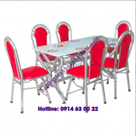 Bộ bàn ghế inox chân Tim cao cấp