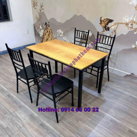 Bộ Bàn Ghế Nhà Hàng Khung Sắt