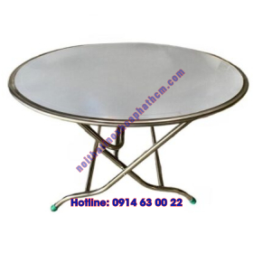 Bàn inox tròn 1,2m loại thường