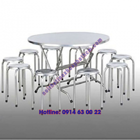 Bộ bàn ghế tròn Inox HP 02