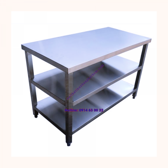 Bàn công nghiệp inox 2 tầng
