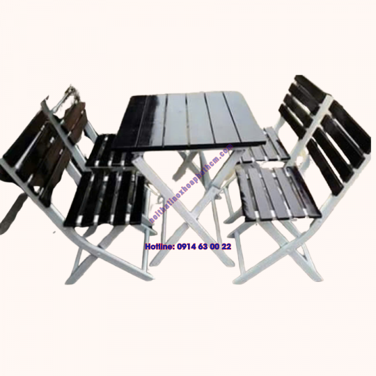 Bàn Ghế Gỗ Trà Sữa Có Dựa Lưng
