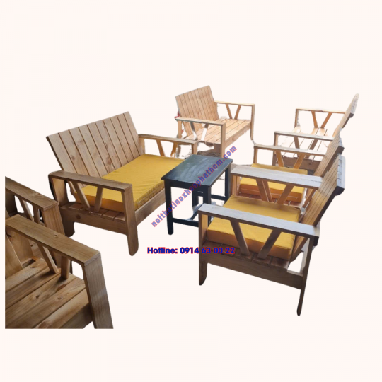 Bàn Ghế Coffee gỗ 01