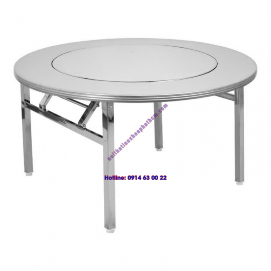 Bàn inox mâm xoay 1m4