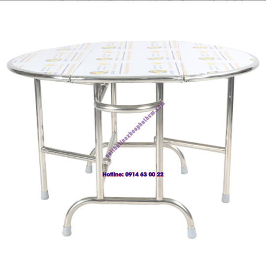 Bàn inox tròn xếp ba
