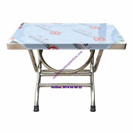 Bàn chữ nhật inox 1m2 loại thường
