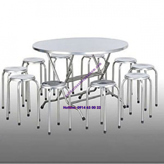 Bộ bàn ghế tròn Inox HP 02