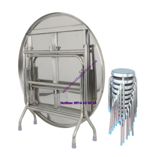 Bộ bàn inox tròn HP02